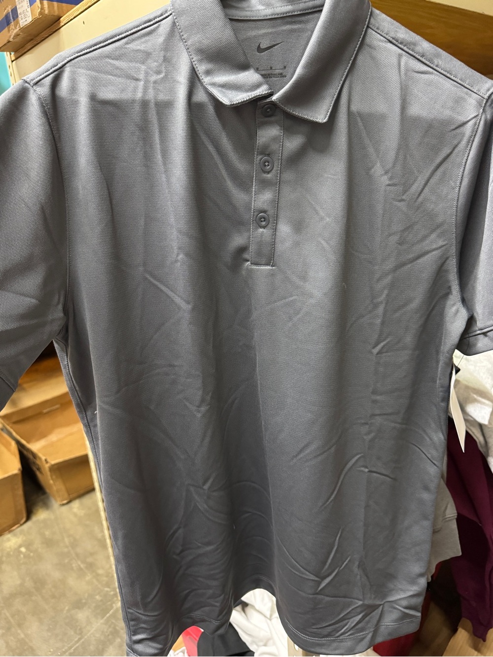 Nike Men's Gray Performance Golf Polo Shirt. Size medium. NWT